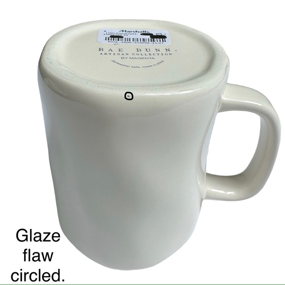 Rae Dunn COURAGE Mug Coffee Tea White Black Large Letters Dimples NWT 2017 OG - Picture 7 of 14